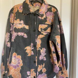Free People Ruby Jacket Charcoal Floral Size XS